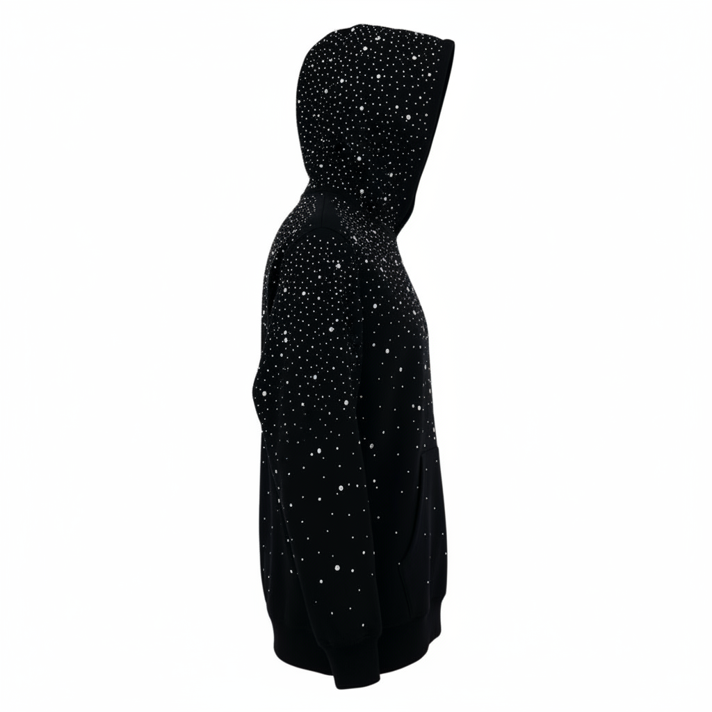 VYBES Rhinestone Galaxy Hoodie