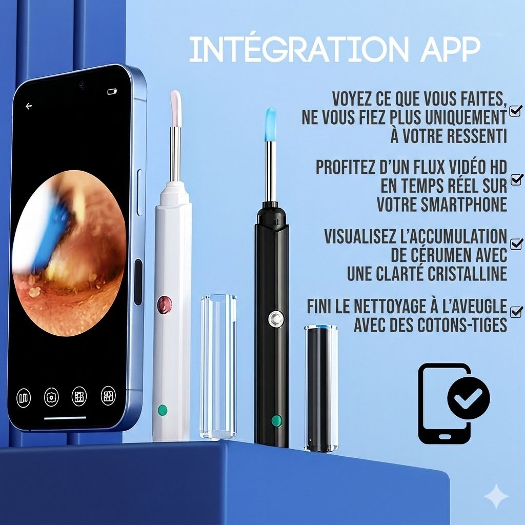 VisionEar™-Nettoyeur d’Oreilles Intelligent HD